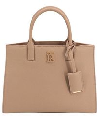 Burberry - Leather Mini Frances Tote Bag - Lyst
