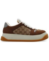 Gucci - Double Screener Woven And Suede Low-top Trainers - Lyst