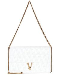 Versace - Virtus Quilted Chain Linked Shoulder Bag - Lyst