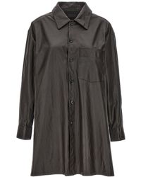 Lemaire - Long-sleeved Button-up Leather Shirt - Lyst