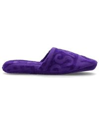 Versace Logo Detailed Slippers - Purple