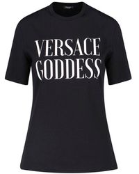 Versace - Goddess One Shoulder T-shirt - Lyst