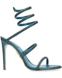 Rene Caovilla - René Caovilla Embellished Spiral Strap Heeled Sandals - Lyst