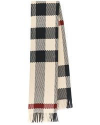 Burberry - Check Wool Scarf - Lyst