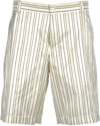 Dior Striped Logo Bermuda Shorts - White