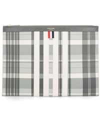 Thom Browne - Checkered Zipped Clutch Bag - Lyst