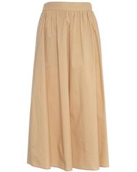 Liu Jo - Logo-Plaque Poplin Midi Skirt - Lyst