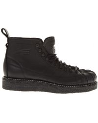 adidas originals superstar boot luxe trainers in triple black