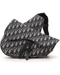 Dior Saddle Oblique Jacquard Shoulder Bag - Black
