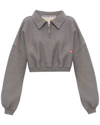 Alexander Wang - Cropped Sweatshirt With Logo, - Lyst