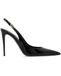 Dolce & Gabbana - Dg Logo Plaque Pointed Toe Slingbacks - Lyst