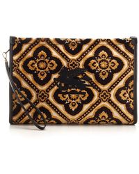 Etro - Pegaso Embroidered Zipped Makeup Bag - Lyst