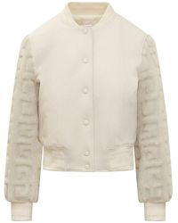 Givenchy - 4g Wool And Fur Short Bomber Jacket - Lyst