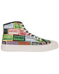 KENZO - Logo-Printed High-Top Lace-Up Sneakers - Lyst