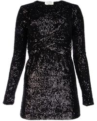 Saint Laurent Sequins Mini Dress - Black