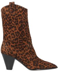 leopard print cowboy ankle boots