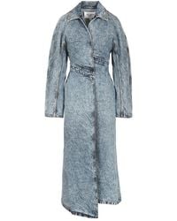Alaïa - Denim Trench Coat Coats - Lyst