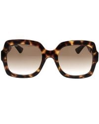 Gucci - Rectangle Frame Sunglasses - Lyst