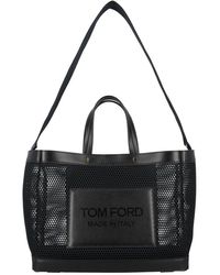 Tom Ford - Mesh And Leather T Screw Small E/w Shopping Bag - Lyst
