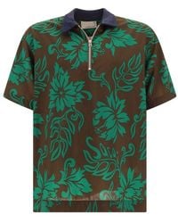 Sacai - Allover Floral Printed Half-zip Polo Shirt - Lyst