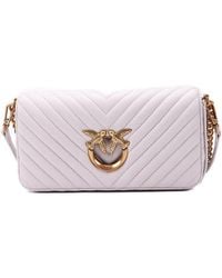 Pinko - Small Love Chevron Quilted Shoulder Bag - Lyst