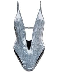 DIESEL - Daisy-Dnm Trompe L'Oeil Denim Printed Swimsuit - Lyst