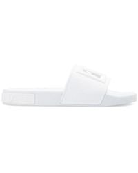 Dolce & Gabbana Cut-out Logo Beachwear Slides - White