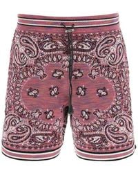 Amiri - Bandana Jacquard Knit Bermuda Shorts - Lyst