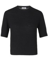 Jil Sander - Short Sleeve Cropped Sweater - Lyst