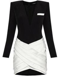 Balmain - Dress With Decorative Draping - Lyst