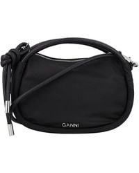 Ganni Knot-detailed Top Handle Bag - Black