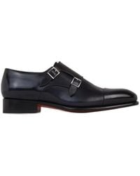 Santoni - Buckle Detailed Slip-On Monk Shoes - Lyst