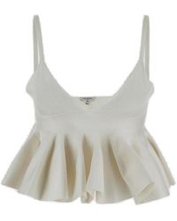 Alaïa - Godet Knitted Bra Top - Lyst