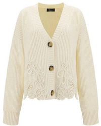 Blumarine - Embroidered Button-up Cardigan - Lyst