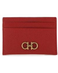 Ferragamo - Red Leather Card Holder - Lyst