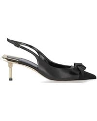 Elisabetta Franchi - Satin Bow Detailed Slingback Pumps - Lyst