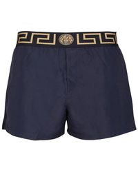 Versace - Short Swimsuit With Greek - Lyst