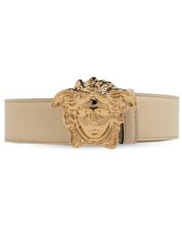 Versace - Leather Medusa Buckle Belt - Lyst