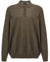 BOSS - Long-Sleeved Fine-Knit Polo Shirt - Lyst