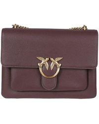 Pinko - Logo Plaque Chain-Linked Crossbody Bag - Lyst