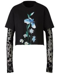 Givenchy - Cropped Overlay T-Shirt - Lyst