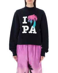 Palm Angels - I Love Pa Crewneck Sweatshirt - Lyst