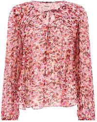 Isabel Marant - Pattern-printed Tie Fastened Blouse - Lyst