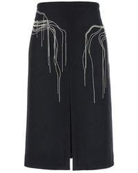 Dries Van Noten - Wool Blend Mini Skirt - Lyst