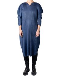 Pleats Please Issey Miyake - Wormhole V-Neck Midi Dress - Lyst