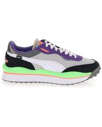 puma style rider play on dark denim luminous purple