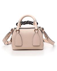 Chloé Beige Top Handle Bag In Leather - Natural