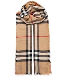 Burberry - Embroidered Wool Scarf - Lyst