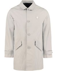 A_COLD_WALL* * Logo Plaque Buttoned Trench Coat - Grey