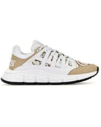 Versace - Trigreca Barocco-Jacquard Lace-Up Sneakers - Lyst